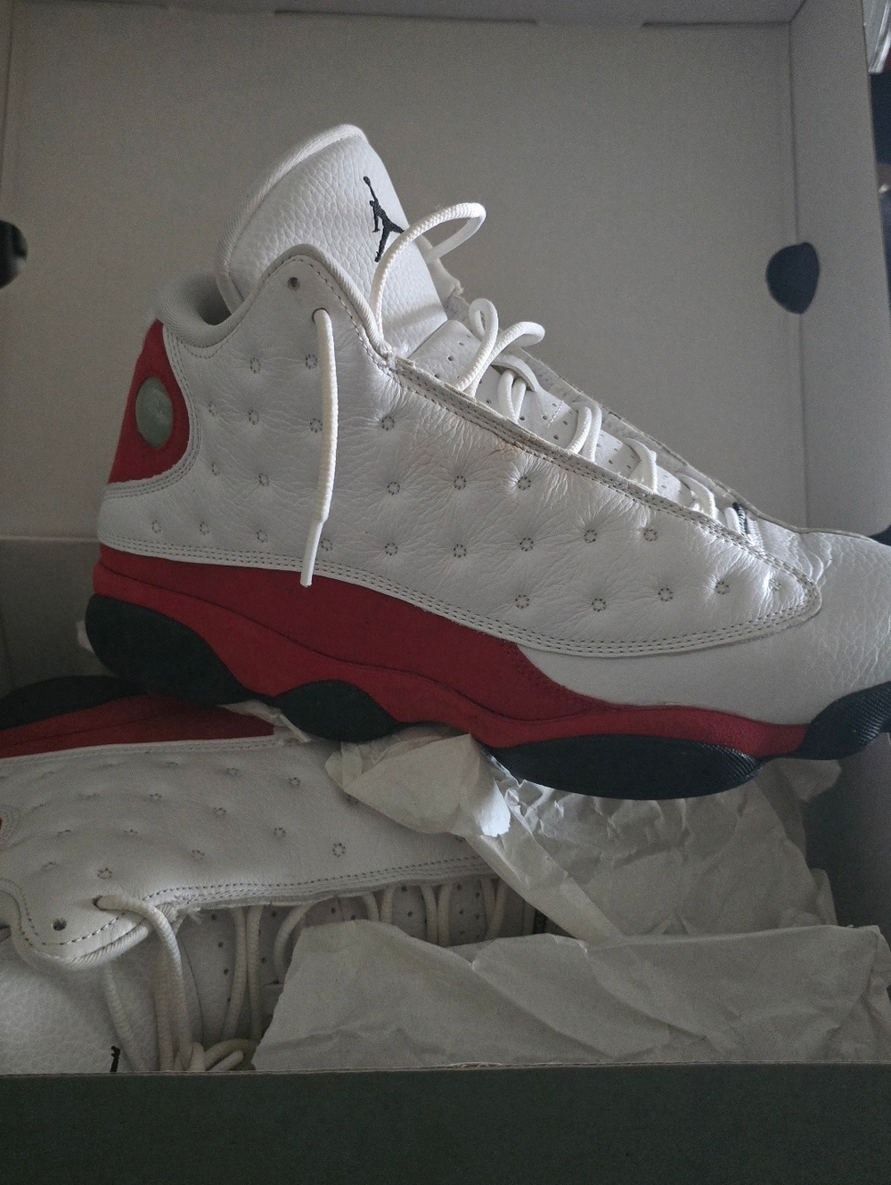 Air Jordan 13 Retro White Red Basketball Sneakers